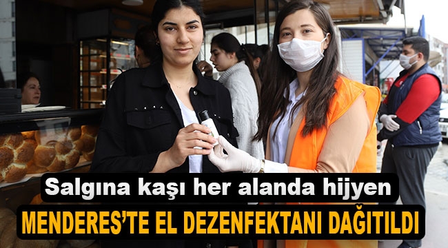 Menderes'te El Dezenfektanı Dağıtıldı