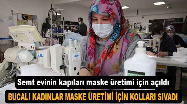 Bucalı kadınlar 25 bin maske üretecek