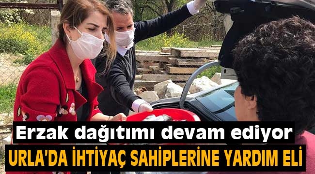 Urla'da erzak dağıtımı devam ediyor