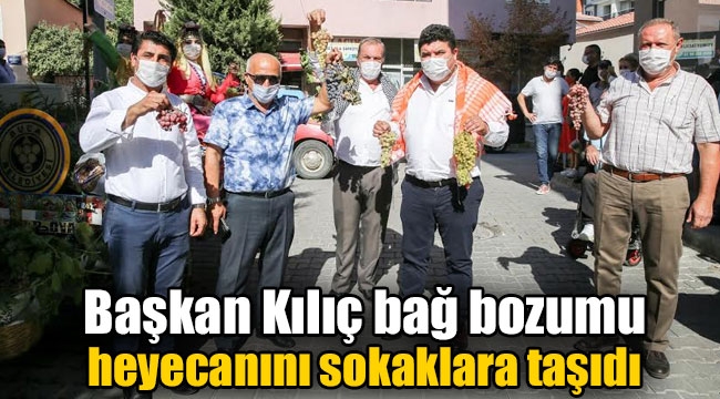 Başkan Kılıç, Bucalılara üzüm dağıttı!