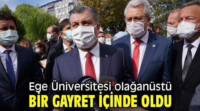 Bakanı Koca'dan Egeli sağlık çalışanlarına teşekkür!