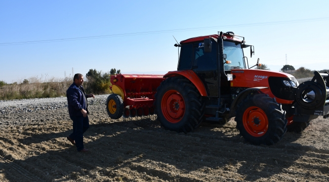 Söke'de buğday tohumları toprakla buluştu