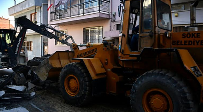 Söke Belediyesi Mimar Sinan Caddesi'ni yeniliyor