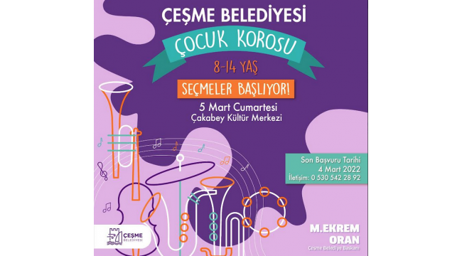 Çeşme Belediyesi çocuk korosu kuruluyor! 