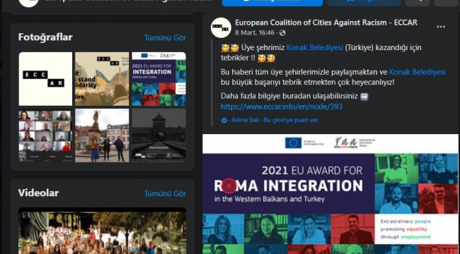 ECCAR, Konak'ı Avrupa'ya tanıttı