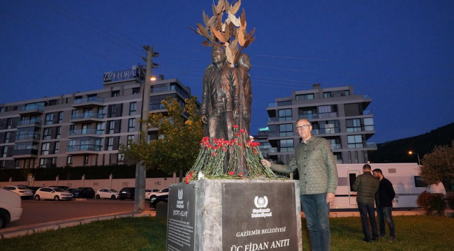 Üç fidan idam edildikleri saatte anıldı