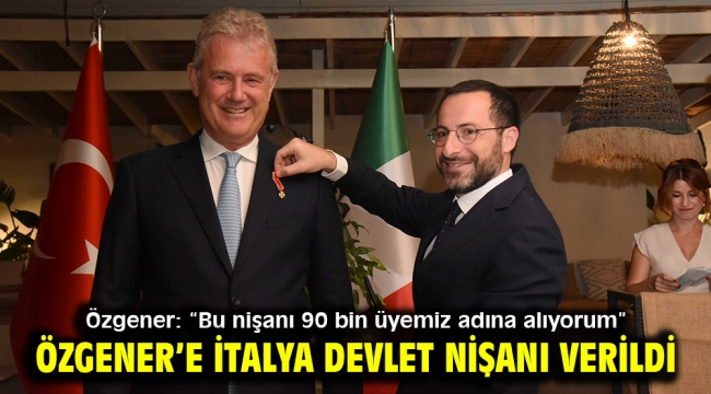 Özgener'e İtalya Devlet Nişanı verildi