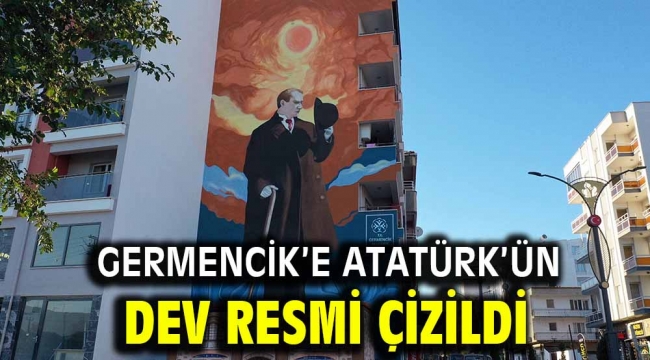 Germencik'e Atatürk'ün dev resmi çizildi