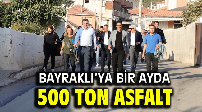 Bayraklı'ya bir ayda 500 ton asfalt