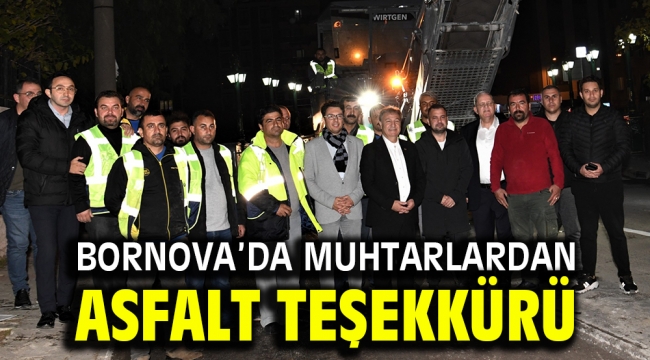 Muhtarlardan asfalt teşekkürü