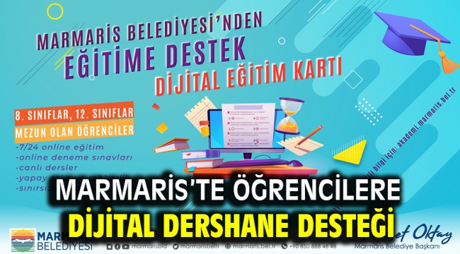 Marmaris'te öğrencilere dijital dershane desteği