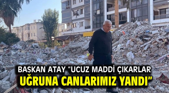 Başkan Atay "Ucuz maddi çıkarlar uğruna canlarımız yandı"