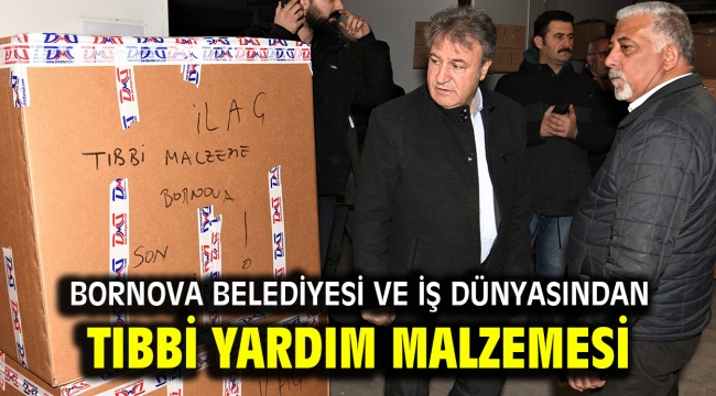 Bornova Belediyesi ve İş dünyasından tıbbi yardım malzemesi