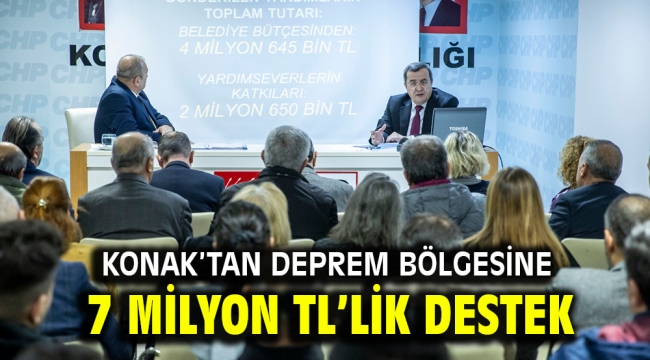 Konak'tan deprem bölgesine 7 milyon TL'lik destek