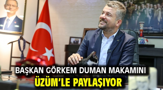 Başkan Görkem Duman makamını Üzüm'le paylaşıyor