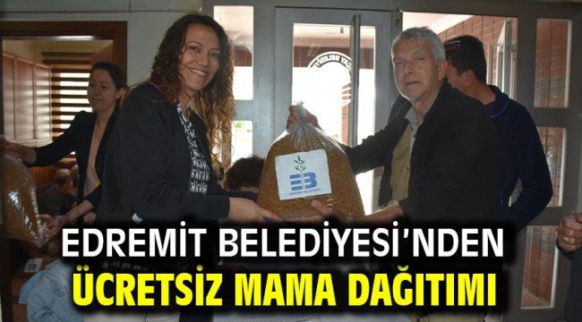  Edremit Belediyesi'nden ücretsiz mama dağıtımı