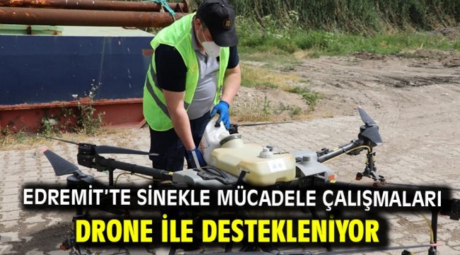 Edremit'te sinekle mücadele çalışmaları Drone ile destekleniyor