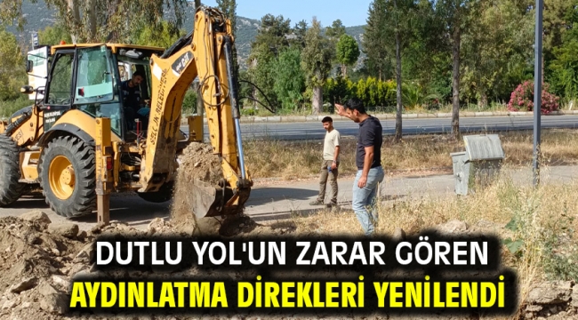 Dutlu Yol'un Zarar Gören Aydınlatma Direkleri Yenilendi