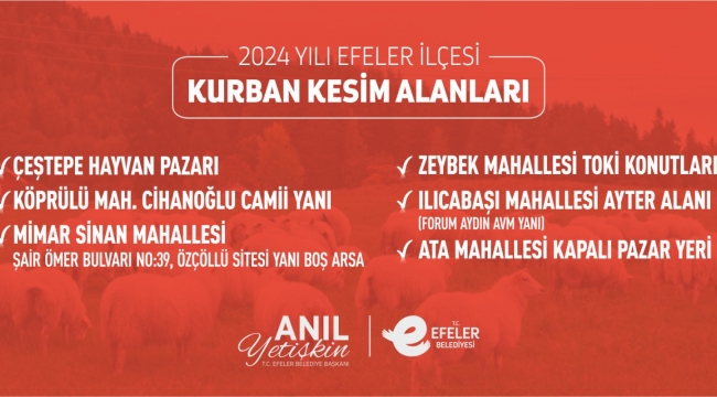 Efeler'de Kurban Kesim Noktaları Belirlendi