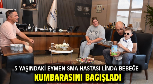 5 Yaşındaki Eymen Sma Hastası Linda Bebeğe Kumbarasını Bağışladı