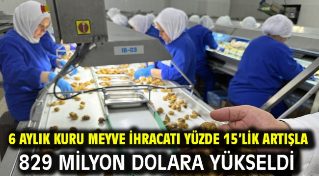 6 aylık kuru meyve ihracatı yüzde 15'lik artışla 829 milyon dolara yükseldi