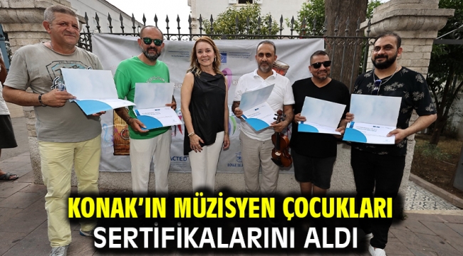 Konak'ın müzisyen çocukları sertifikalarını aldı