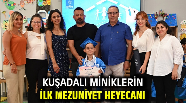 KUŞADALI MİNİKLERİN İLK MEZUNİYET HEYECANI