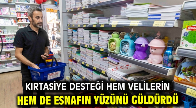 Kırtasiye desteği hem velilerin hem de esnafın yüzünü güldürdü