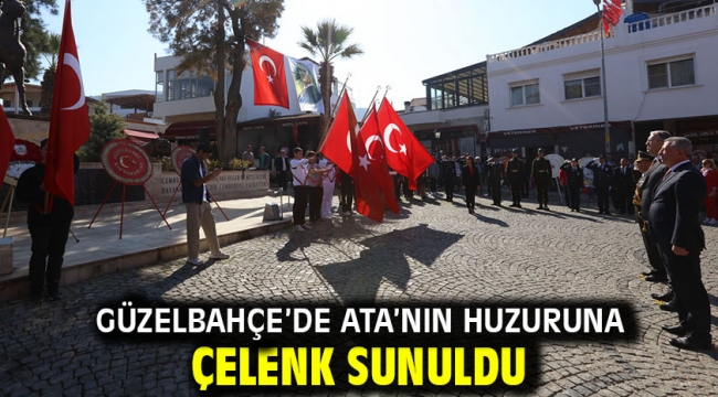 Güzelbahçe'de Ata'nın Huzuruna Çelenk Sunuldu