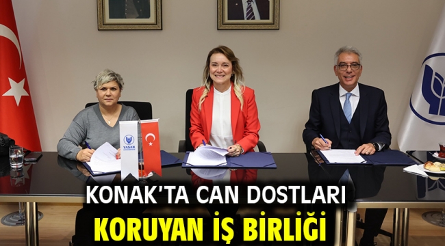 Konak'ta can dostları koruyan iş birliği