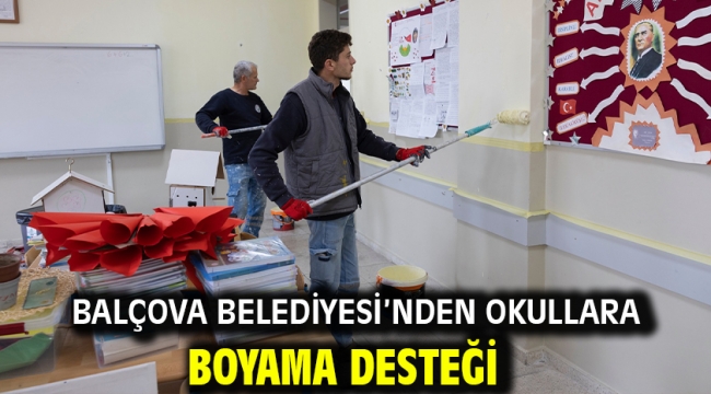 Balçova Belediyesi'nden okullara boyama desteği 