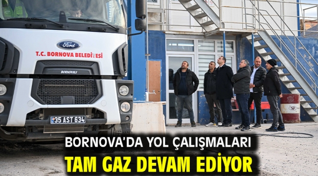 Bornova'da yol çalışmaları tam gaz devam ediyor