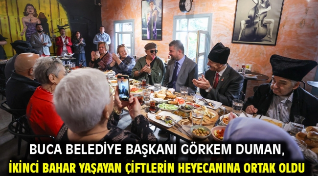 Buca Belediye Başkanı Görkem Duman, ikinci bahar yaşayan çiftlerin heyecanına ortak oldu