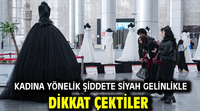 Kadına yönelik şiddete siyah gelinlikle dikkat çektiler