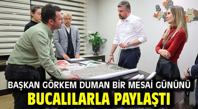 Başkan Görkem Duman bir mesai gününü Bucalılarla paylaştı