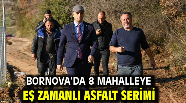 Bornova'da 8 mahalleye eş zamanlı asfalt serimi