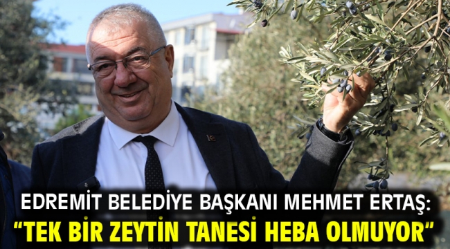 Edremit Belediye Başkanı Mehmet Ertaş: "Tek bir zeytin tanesi heba olmuyor"