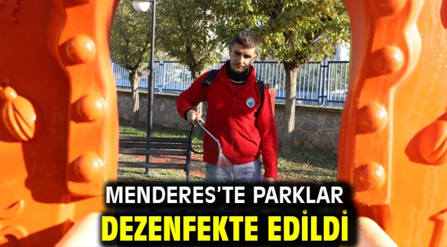 Menderes'te Parklar Dezenfekte Edildi