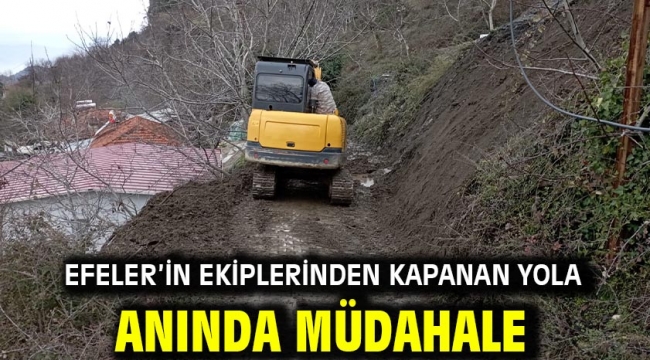 Efeler'in Ekiplerinden Kapanan Yola Anında Müdahale