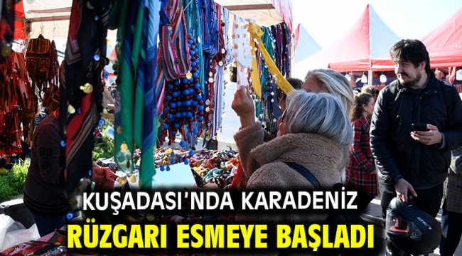 KUŞADASI'NDA KARADENİZ RÜZGARI ESMEYE BAŞLADI