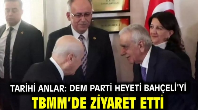 Tarihi anlar: DEM Parti heyeti Bahçeli'yi TBMM'de ziyaret etti