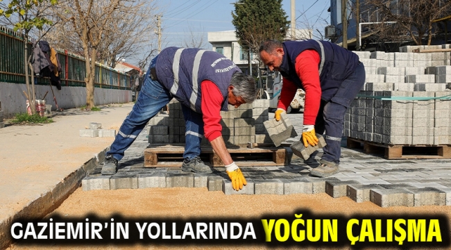 Gaziemir'in yollarında yoğun çalışma