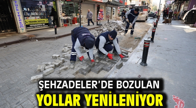 Şehzadeler'de Bozulan Yollar Yenileniyor